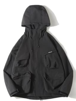 Multi Pocket Hooded Cargo Jacket Men Women Japanese Harajuku Casual Windbreak Jacket Outdoor Spring Autumn Fashion Couple Coats