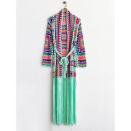 TIYIHAILEY-Women's Cotton Coat, Loose Outerwear, Long Sleeve, Maxi, Hand Made, National Sweaters, Tassels, Fashion, 2025 New