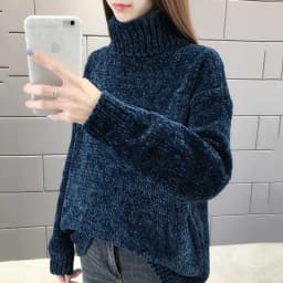 New Womens Pullover Sweater Coat Autumn Winter Thick Plus Fleece Warm Knitwear High Neck Loose Female Knit Bottom Shirt Wine Red