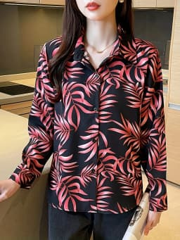 New Arrival Ladies' Shirts for Elegant Style Women's Button-Down Tops with Graceful printing Spring Autumn tops blusa mujer