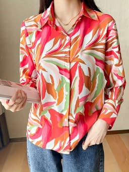 New Arrival Ladies' Shirts for Elegant Style Women's Button-Down Tops with Graceful printing Spring Autumn tops blusa mujer