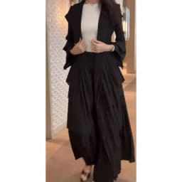 YUDX Miyake Pleated Spliced Ruffles Trench Coat Women Lapel Full Flare Sleeve Single Button Solid Color New 2025 Outwear Tops