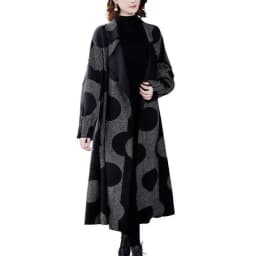 Da Bo Dian Mid length Large Flip Collar Coat Coat 2024 Autumn/Winter New Loose Mom Casual Western Wind Coat Women Commuter Coat