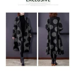 Da Bo Dian Mid length Large Flip Collar Coat Coat 2024 Autumn/Winter New Loose Mom Casual Western Wind Coat Women Commuter Coat