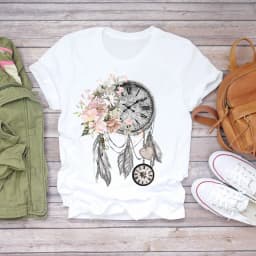 Dreamcatcher Dreamcatcher Crewneck Loose Fashion White T-shirt Women's Short-sleeved Tshirt Tops Oversized T Shirt Tee