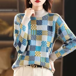 New Autumn Winter Thicken Warm Knitted Bottoms O-Neck Geometric Woman Pullovers Sweater Coat Fashion Female Casual Loose Jumpers