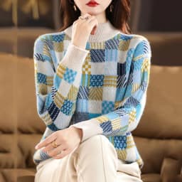 New Autumn Winter Thicken Warm Knitted Bottoms O-Neck Geometric Woman Pullovers Sweater Coat Fashion Female Casual Loose Jumpers