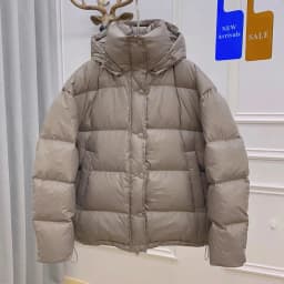 Schinteon Women White Duck Down Jacket with Removable Hood Warm Autumn Winter Outwear Simple Solid Color Casual Over Size Coat