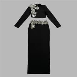 2024 New Arrival Women Two Pieces Sets Sexy Diamonds Long Sleeve Tops Skirts Autumn Clothes Club Party Bandage Sets
