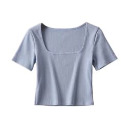 Women Square Neck Rib Crop T-shirt Short Sleeve Crop Top