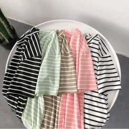 Harajuku Short Sleeve Korean O-Neck Casual Fashion Shirt Camiseta Feminina Tops T Shirt Women Solid Color Striped Punk T-shirt