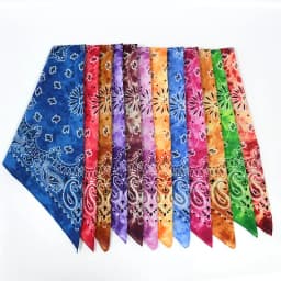 Cotton Tie Dye Cashew Flower Paisley Bandana Hip Hop Outdoor Riding Headscarf Mask Square Scarf Headband Gift For Men Boys Girls