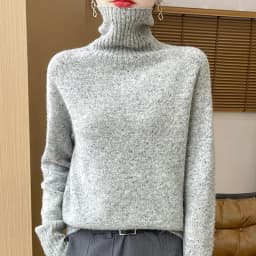 Autumn Winter 100% Merino Wool Soft Thickening Sweater Women High Lapel Colorful Yarn Pullover Basis Casual Cashmere Knit Tops
