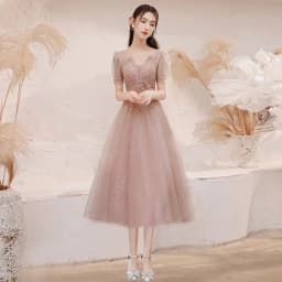 Party Dresses Female 2023 New High-End Light Luxury Embroidery Beaded Wedding Dress Temperament Performance Dress Female Evening
