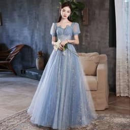 Party Dresses Female 2023 New High-End Light Luxury Embroidery Beaded Wedding Dress Temperament Performance Dress Female Evening