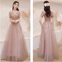 Party Dresses Female 2023 New High-End Light Luxury Embroidery Beaded Wedding Dress Temperament Performance Dress Female Evening