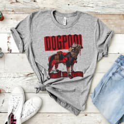 Dogpool T-Shirt Funny Dog Superhero Tee Dead Pool and Wolverine Inspired Tee Retro Wade and Logan Shirt Cute Y2k Dog Lover Shirt