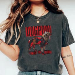 Dogpool T-Shirt Funny Dog Superhero Tee Dead Pool and Wolverine Inspired Tee Retro Wade and Logan Shirt Cute Y2k Dog Lover Shirt