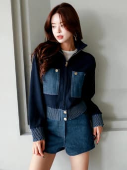 2024 Y2K Zipper Short Jacket Coat Women Korean Fashion Cropped Tops Long Sleeve Autumn Winter Coat Pocket Patchwork Overcoat