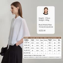 Amii Minimalism Stand-up Neck Chiffon Shirt for Women 2026 Summer Solid Straps Horn Sleeves Loose Elegant Commute Top 12522087