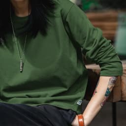 Maden Long Sleeve Basic T-Shirt for Women Round Collar Cotton Tops Loose Fit Solid Color Tees Oversized T-shirts
