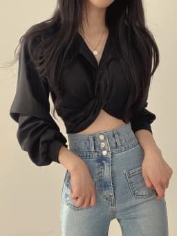 Zoki Women Sexy Cropped Back Bow Blouse Fashion Slim Long Sleeve Female Shirt Spring Korean Solid White Harajuku All Match Tops