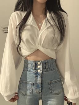 Zoki Women Sexy Cropped Back Bow Blouse Fashion Slim Long Sleeve Female Shirt Spring Korean Solid White Harajuku All Match Tops