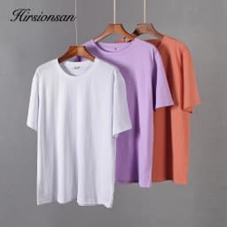 Hirsionsan Casual Cotton Basic T-Shirt Women Soft Oversized Solid Color Female Tees Harajuku Elegant Ladies Summer Tops Green