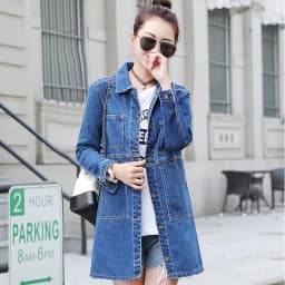 2026 New Spring Autumn Denim Windbreaker Coat 6XL Korean Slim Long-sleeve Jeans Jacket All-match Casual Female Denim Outwear Top