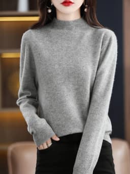 100% Merino Wool Cashmere Sweater Women Knitted Sweater Turtleneck Long Sleeve Pullovers Autumn Winter Clothing Warm Jumper Tops