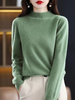 100% Merino Wool Cashmere Sweater Women Knitted Sweater Turtleneck Long Sleeve Pullovers Autumn Winter Clothing Warm Jumper Tops