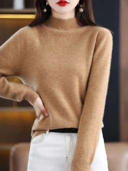100% Merino Wool Cashmere Sweater Women Knitted Sweater Turtleneck Long Sleeve Pullovers Autumn Winter Clothing Warm Jumper Tops