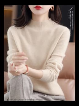 100% Merino Wool Cashmere Sweater Women Knitted Sweater Turtleneck Long Sleeve Pullovers Autumn Winter Clothing Warm Jumper Tops