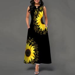 Women New Loose Floral Vintage Hole Ruffles Befree Big Large Dress Large Big Summer Camis Party Elegant Maxi Dresses