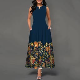 Women New Loose Floral Vintage Hole Ruffles Befree Big Large Dress Large Big Summer Camis Party Elegant Maxi Dresses