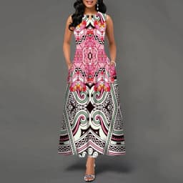 Women New Loose Floral Vintage Hole Ruffles Befree Big Large Dress Large Big Summer Camis Party Elegant Maxi Dresses