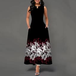 Women New Loose Floral Vintage Hole Ruffles Befree Big Large Dress Large Big Summer Camis Party Elegant Maxi Dresses