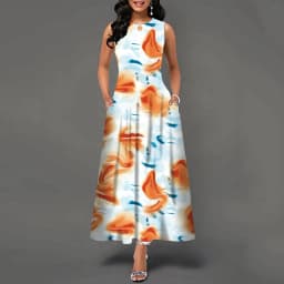 Women New Loose Floral Vintage Hole Ruffles Befree Big Large Dress Large Big Summer Camis Party Elegant Maxi Dresses
