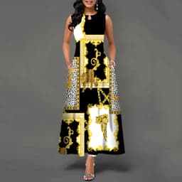 Women New Loose Floral Vintage Hole Ruffles Befree Big Large Dress Large Big Summer Camis Party Elegant Maxi Dresses