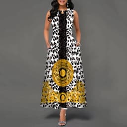 Women New Loose Floral Vintage Hole Ruffles Befree Big Large Dress Large Big Summer Camis Party Elegant Maxi Dresses