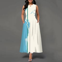Women New Loose Floral Vintage Hole Ruffles Befree Big Large Dress Large Big Summer Camis Party Elegant Maxi Dresses