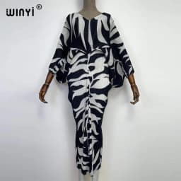 plissado mulher vestido hit cor v colarinho batwing manga longa solta bezerro vestidos de comprimento longo estilo casual 2021