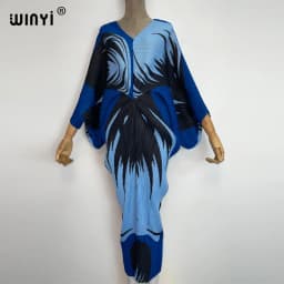 plissado mulher vestido hit cor v colarinho batwing manga longa solta bezerro vestidos de comprimento longo estilo casual 2021