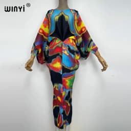 plissado mulher vestido hit cor v colarinho batwing manga longa solta bezerro vestidos de comprimento longo estilo casual 2021