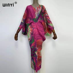 plissado mulher vestido hit cor v colarinho batwing manga longa solta bezerro vestidos de comprimento longo estilo casual 2021