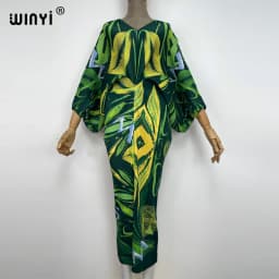 plissado mulher vestido hit cor v colarinho batwing manga longa solta bezerro vestidos de comprimento longo estilo casual 2021