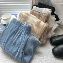 Women Wide Leg Pants High Waist Casual Chiffon Ice Silk Long Pants Bohemian Pleated Trousers Plus Size Women Clothing