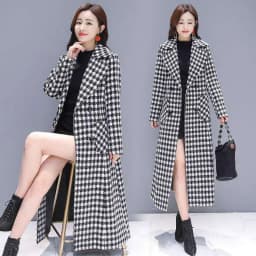2026 Fashion Spring Plaid Woolen Jacket Ladies Clothing Elegant Slim Temperament Long Outwear Windproof Women Windbreaker Coats