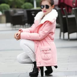 Women Winter Jackets Thicken Hooded Long Down Jacket Women Coats Slim Fit Hair Collar Cotton-padded Clothes Women Down Coats