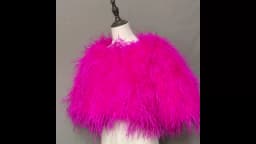 Luxurious Furry Ostrich Feather Jacket, Peach Fuzz Fashion, Wedding Party, Concert, Bride B230408, 2024